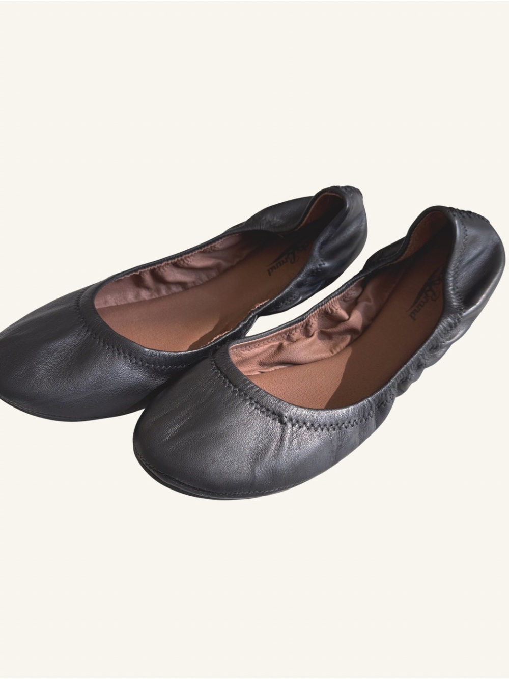 Lucky Brand Emmie Black Leather Ballet Flats Women’s 8.5